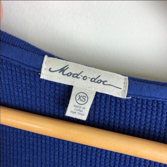 Mod-o-doc Thermal Blue Hooded Cardigan - Picture 3 of 9